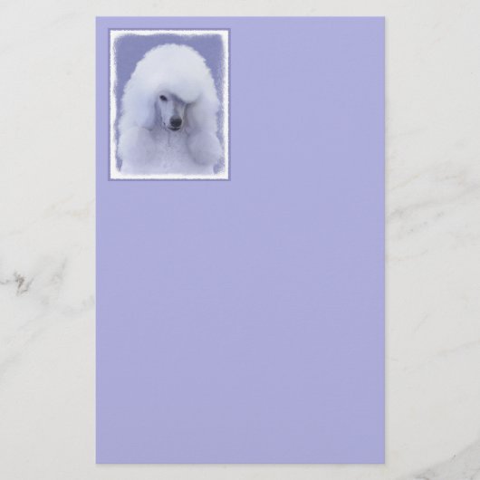 Standard Poodle White Painting - Original Dog Art Briefpapier (Vorderseite)