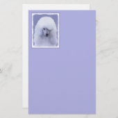 Standard Poodle White Painting - Original Dog Art Briefpapier (Vorne/Hinten)