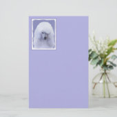 Standard Poodle White Painting - Original Dog Art Briefpapier (Stehend Vorderseite)