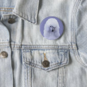 Standard Poodle White Painting - Original Dog Art Button (Beispiel)