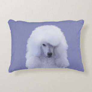 Standard Poodle White Painting - Original Dog Art Dekokissen
