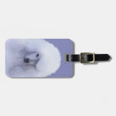 Standard Poodle White Painting - Original Dog Art Gepäckanhänger (Vorderseite horizontal)