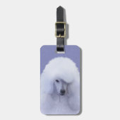 Standard Poodle White Painting - Original Dog Art Gepäckanhänger (Vorderseite vertikal)