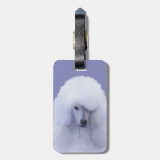 Standard Poodle White Painting - Original Dog Art Gepäckanhänger (Rückseite vertikal)