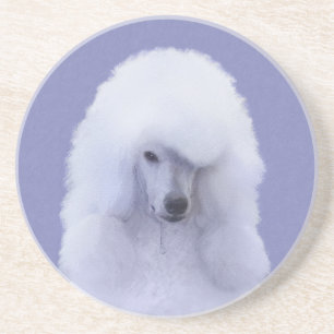 Standard Poodle White Painting - Original Dog Art Getränkeuntersetzer