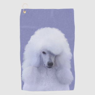 Standard Poodle White Painting - Original Dog Art Golfhandtuch