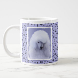Standard Poodle White Painting - Original Dog Art Jumbo-Tasse