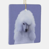 Standard Poodle White Painting - Original Dog Art Keramikornament (Rechts)