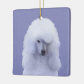 Standard Poodle White Painting - Original Dog Art Keramikornament (Links)