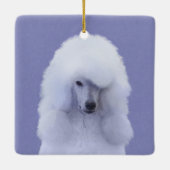 Standard Poodle White Painting - Original Dog Art Keramikornament (Rückseite)