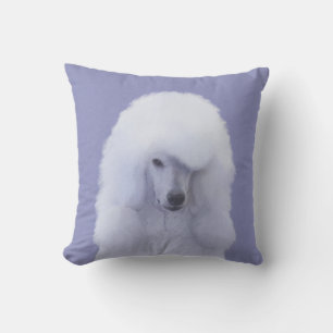 Standard Poodle White Painting - Original Dog Art Kissen