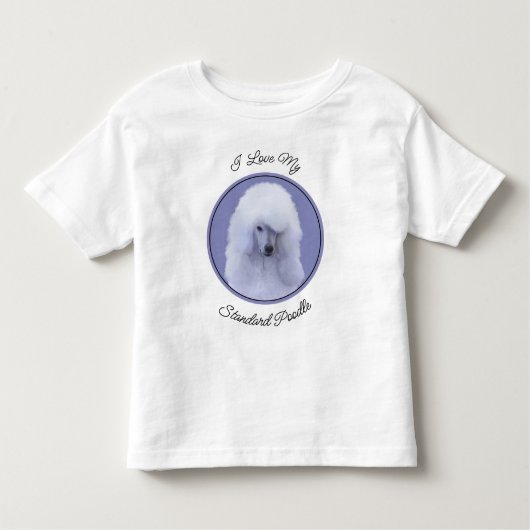 Standard Poodle White Painting - Original Dog Art Kleinkind T-shirt (Vorderseite)