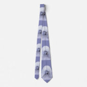 Standard Poodle White Painting - Original Dog Art Krawatte (Rückseite)