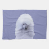 Standard Poodle White Painting - Original Dog Art Küchentuch (Horizontal)