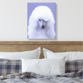 Standard Poodle White Painting - Original Dog Art Leinwanddruck (Insitu (Schlafzimmer))