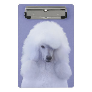 Standard Poodle White Painting - Original Dog Art Mini Klemmbrett