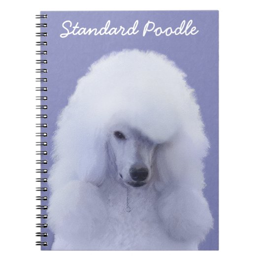 Standard Poodle White Painting - Original Dog Art Notizblock (Vorderseite)