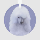 Standard Poodle White Painting - Original Dog Art Ornament (Rückseite)