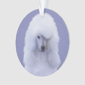 Standard Poodle White Painting - Original Dog Art Ornament (Vorderseite)