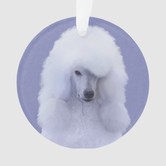Standard Poodle White Painting - Original Dog Art Ornament (Vorderseite)