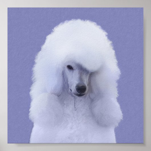 Standard Poodle White Painting - Original Dog Art Poster (Vorne)