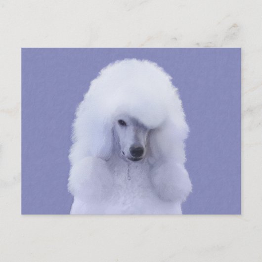Standard Poodle White Painting - Original Dog Art Postkarte (Vorderseite)