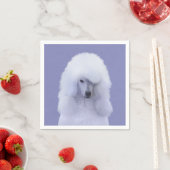 Standard Poodle White Painting - Original Dog Art Serviette (Beispiel)