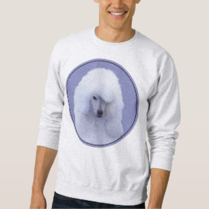Standard Poodle White Painting - Original Dog Art Sweatshirt