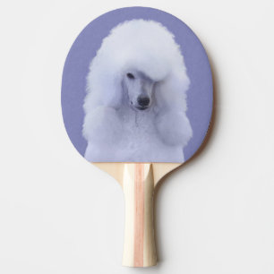Standard Poodle White Painting - Original Dog Art Tischtennis Schläger