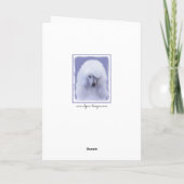 Standard Poodle White Painting - Original Hund Art Karte (Rückseite)