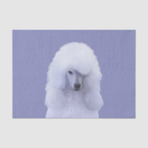 Standard Poodle White Painting - Original Hund Art Seidenpapier