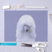 Standard Poodle White Painting - Original Hund Art Seidenpapier (Handwerk)