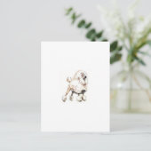 Standard Poodle White Postkarte (Stehend Vorderseite)