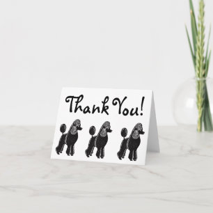 Standard Poodles Schwarz-weiß Danke Note Card