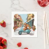 Standard Pudel fährt auf Scooter Serviette (Beispiel)