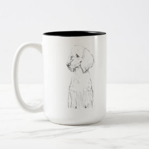 Standard Pudel-Hund Haustier-Porträt  Zweifarbige Tasse