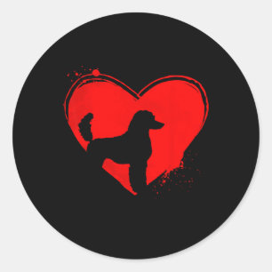 Standard Pudel Hund Herzform Valentinstag Hunde Li Runder Aufkleber