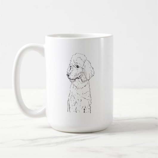 Standard Pudel-Hund-Illustration - Tinten-Kunst Kaffeetasse (Links)