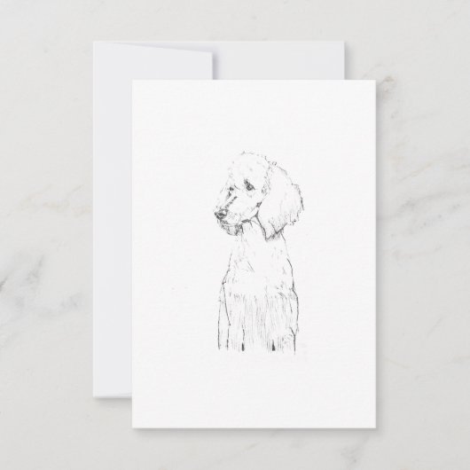 Standard Pudel-Hunde-Illustration Dankeskarte (Vorderseite)