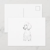 Standard Pudel-Hunde-Illustration  Postkarte (Vorne/Hinten)