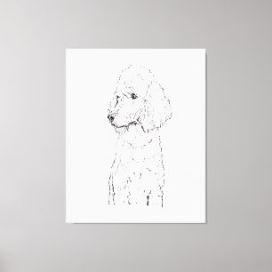 Standard Pudel-Hunde-Illustration - Tinten-Kunst Leinwanddruck