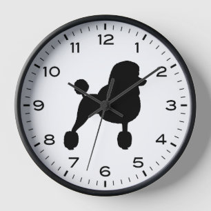 Standard Pudel-Hunderezucht-Silhouette Uhr