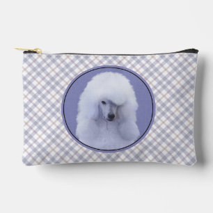 Standard Pudel Malerei Weiß Original Hunde Kunst Zubehörtasche