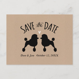Standard Pudel Silhouetten Hochzeit Save the Date Ankündigungspostkarte