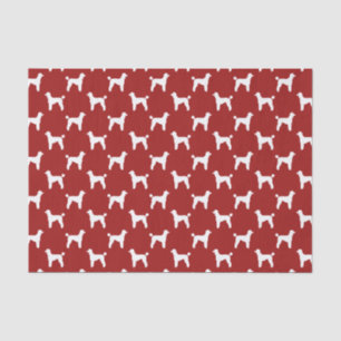 Standard Pudel Silhouetten Muster Rot Seidenpapier