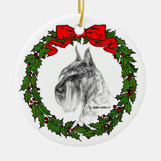 Standard Schnauzer Art von Glenda S. Harlan Keramik Ornament (Vorne)