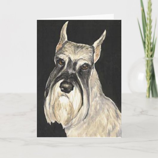 Standard Schnauzer Dog Art Grußkarte Karte (Vorderseite)