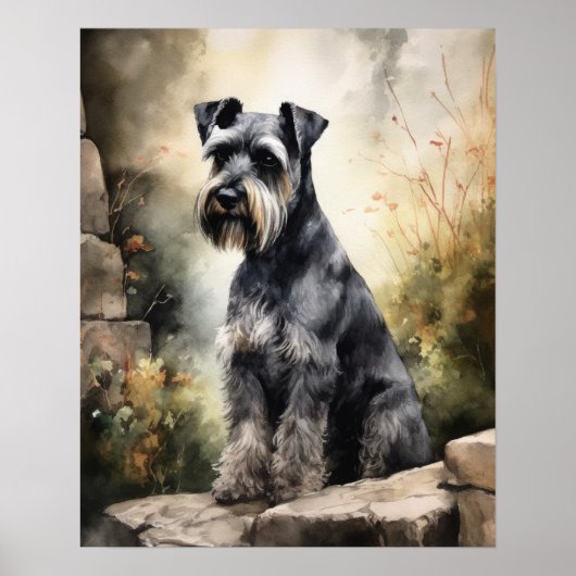 Standard Schnauzer Dog Art Print Poster (Vorne)