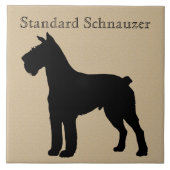 Standard Schnauzer Dog Silhouette Fliese (Vorderseite)