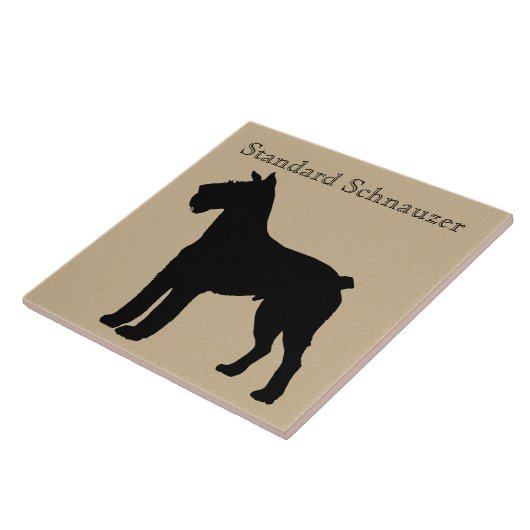 Standard Schnauzer Dog Silhouette Fliese (Seite)